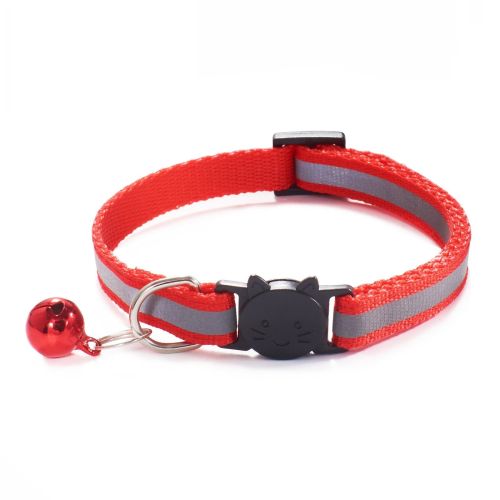 Reflective Dog Collar Pet Cat Puppy Nylon Collar with Bell Neck Adjustable