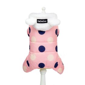Warm big polka dot four-leg cotton coat (Option: Pink-S)
