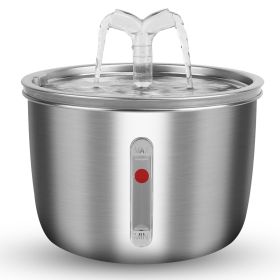 2L/67.6Oz Automatic Electric Pet Water Fountain Stainless Steel Pet Drinking Fountain Cat Dog Water Dispenser (type: Fountain)